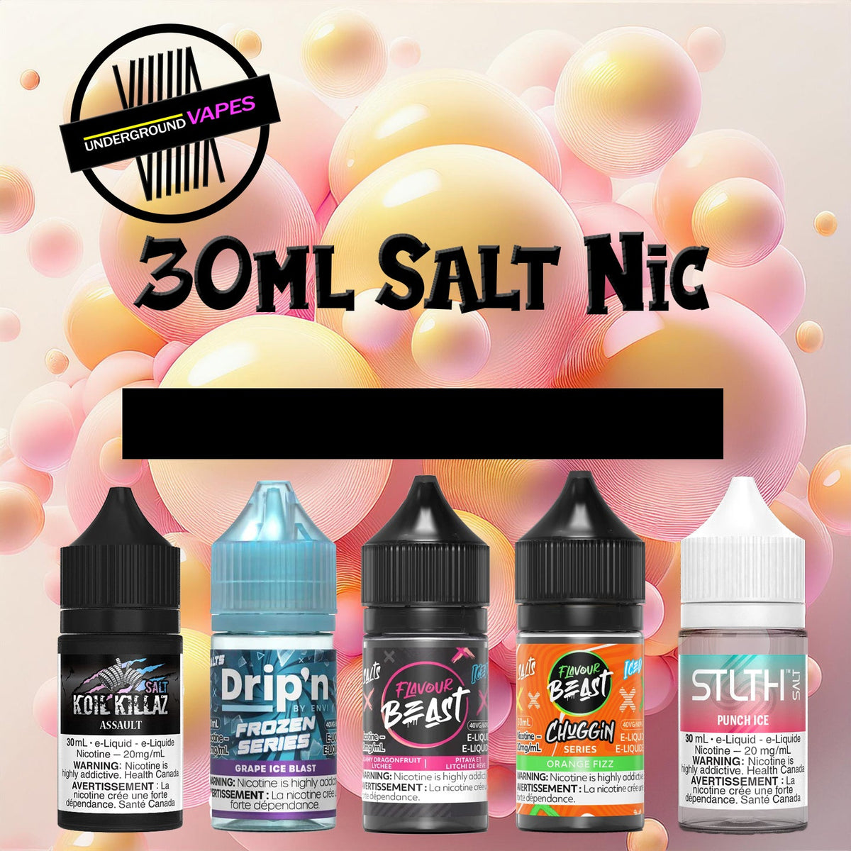 Nicotine Salt e-liquids in 30ml Bottles
