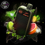 A 20ml disposable vape by Flavour Beast x Twelve Monkeys surrounded by lemon, lime, grapefruit, and ice. Underground Vapes Woodstock and London