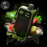A 20ml disposable vape by Flavour Beast x Twelve Monkeys surrounded by kiwi, strawberry, watermelon, and ice. Underground Vapes Woodstock and London