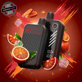A 20ml disposable vape by Flavour Beast in orange iced flavour, surrounded by orange slices and ice cubes. Underground Vapes Woodstock and London