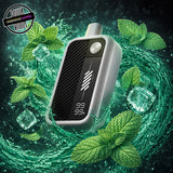 Black and white Beast Mode Max 3 20ml disposable by Flavour Beast surrounded by mint leaves and ice cubes. Underground Vapes Woodstock and London