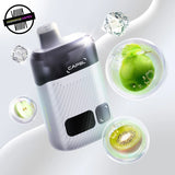 CAPSL disposable Vape by Flavour Beast, Apple Kiwi Ice flavour. Features a clear tank so you can see juice levels and a small screen for battery percentage. Underground Vapes Woodstock and London