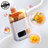 CAPSL disposable Vape by Flavour Beast, Ripe Mango flavour. Features a clear tank so you can see juice levels and a small screen for battery percentage. Underground Vapes Woodstock and London