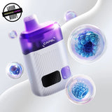 CAPSL disposable Vape by Flavour Beast, Sour Blue Razz flavour. Features a clear tank so you can see juice levels and a small screen for battery percentage. Underground Vapes Woodstock and London
