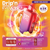 Dripn Evo Disposable vape infographic showing 3 wattage modes and digital display