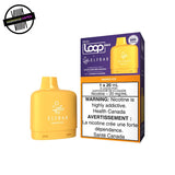 A yellow 20ml prefilled vape pod by STLTH x Elfbar in Mango Ice. Compatible with the STLTH Loop Max battery. Underground Vapes Woodstock and London