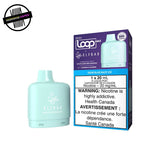 A blue 20ml prefilled vape pod by STLTH x Elfbar in Sour Blue Razz Ice. Compatible with the STLTH Loop Max battery. Underground Vapes Woodstock and London