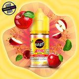 A 30ml bottle of Flavour Beast Cravin' Series E-Liquid in apple bake flavour. The bottle is surrounded by red apple slices and crust crumbs. Underground Vapes Woodstock and London