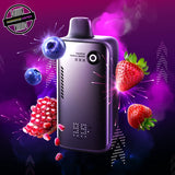 A 30ml disposable vape by Flavour Beast, Triple Berry flavour. The device has a button to control wattage and lights to show battery and juice percentage. Underground Vapes Woodstock and London