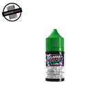 Flavour Drop e-liquid bottle in Frozen Belts flavour with green cap on a white background. Underground Vapes Woodstock and London