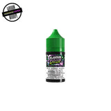 Flavour Drop e-liquid bottle in sour grape ice flavour with green cap on a white background. Underground Vapes Woodstock and London