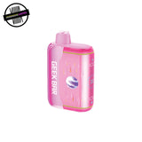 A pink 20ml disposable vape by Geek Bar in cherry ice flavour on a white background. Underground Vapes Woodstock and London