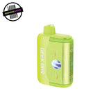 A green 20ml disposable vape by Geek Bar in green apple ice flavour on a white background. Underground Vapes Woodstock and London
