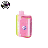 A pink and green 20ml disposable vape by Geek Bar in strawberry kiwi ice flavour on a white background. Underground Vapes Woodstock and London