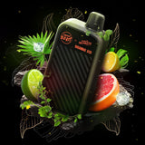 Twelve Monkeys x Beast Mode Max 2 Disposable surrounded by lemon, lime, grapefruit, ice cubes, and green leaves. Available at Underground Vapes Woodstock and London.