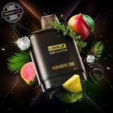 A prefilled 20ml pod by Flavour Beast x Twelve Monkeys surrounded by mango, pineapple, guava, and ice. Compatible with the Level X battery. Underground Vapes Woodstock and London