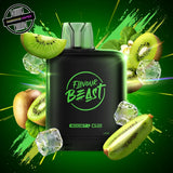 A 20ml prefilled vape pod by Level X Flavour Beast in kiwi ice flavour. The pod is surrounded by kiwis and ice cubes. Underground Vapes Woodstock and London