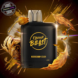 A 20ml prefilled vape pod by Level X Flavour Beast in tobacco flavour. The pod is surrounded by tobacco leaves and fog. Underground Vapes Woodstock and London
