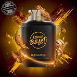 A 20ml prefilled vape pod by Level X Flavour Beast in tobacco flavour. The pod is surrounded by tobacco leaves. Underground Vapes Woodstock and London