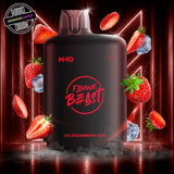 A black 40ml pod by Flavour Beast in strawberry iced flavour, compatible with the Level  X M Series battery. Underground Vapes Woodstock and London