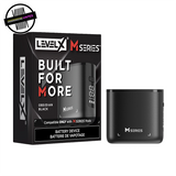 A black battery for the Level X M series on a white background. Underground Vapes Woodstock and London