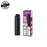 Black stick-style disposable vape by Marz in cherry grape flavour on a white background. Underground Vapes Woodstock and London