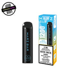 Black stick-style disposable vape by Marz in sour blue razz flavour on a white background. Underground Vapes Woodstock and London