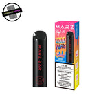 Black stick-style disposable vape by Marz in sour cherry watermelon flavour on a white background. Underground Vapes Woodstock and London