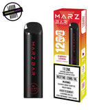 Black stick-style disposable vape by Marz in cherry lemon flavour on a white background. Underground Vapes Woodstock and London