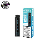 Black stick-style disposable vape by Marz in dragonfruit blue razz flavour on a white background. Underground Vapes Woodstock and London