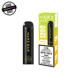 Black stick-style disposable vape by Marz in mango ice flavour on a white background. Underground Vapes Woodstock and London