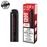 Black stick-style disposable vape by Marz in black cherry flavour on a white background. Underground Vapes Woodstock and London