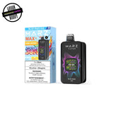 Marz Max disposable vape in blue razz ice flavour on a white background. Underground Vapes Woodstock and London