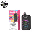 Marz Max disposable vape in dragonfruit blue razz flavour on a white background. Underground Vapes Woodstock and London