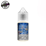 A 30ml bottle of salt nic vape juice by Redord Vapes in blue razz peach ice flavour. Underground Vapes Woodstock and London