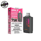 Ripper X 20ml pod and packaging by RufPuf in Rainbow flavour on a white background. Underground Vapes Woodstock and London