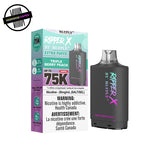 Ripper X 20ml pod and packaging by RufPuf in triple berry peach flavour on a white background. Underground Vapes Woodstock and London