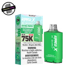 Ripper X 20ml pod and packaging by RufPuf in watermelon strawberry kiwi ice flavour on a white background. Underground Vapes Woodstock and London