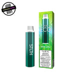 Green STLTH vape device with packaging on a white background. Underground Vapes Woodstock and London