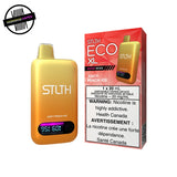 Orange STLTH Eco XL vape device and packaging in peach ice flavor on a white background. Underground Vapes Woodstock and London