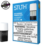 3-pack of prefilled 2ml STLTH pods in blue raspberry flavour. Undergound Vapes Woodstock and London