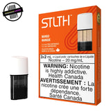 3-pack of prefilled 2ml STLTH pods in mango flavour. Undergound Vapes Woodstock and London
