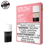 3-pack of prefilled 2ml STLTH pods in strawberry flavour. Undergound Vapes Woodstock and London
