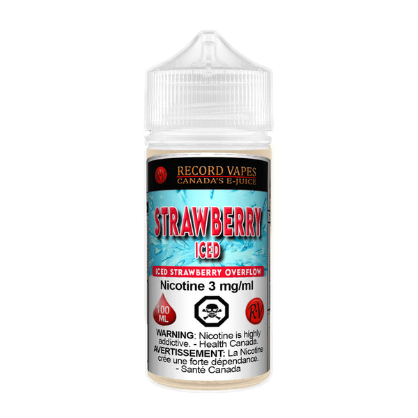 Record Vapes Strawberry Iced 100ml - Underground Vapes Woodstock & London